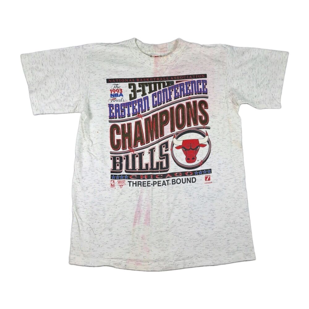 Vintage Chicago Bulls Champions T Shirt Sports Service Mens L Single Stitch